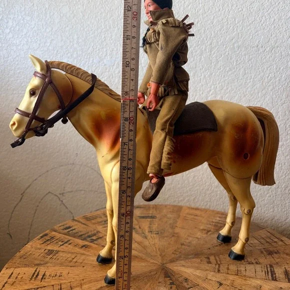 Vintage Marx Toys Johnny West Tonto Action Figure with Articulated Horse Toy - Picture 3 of 13
